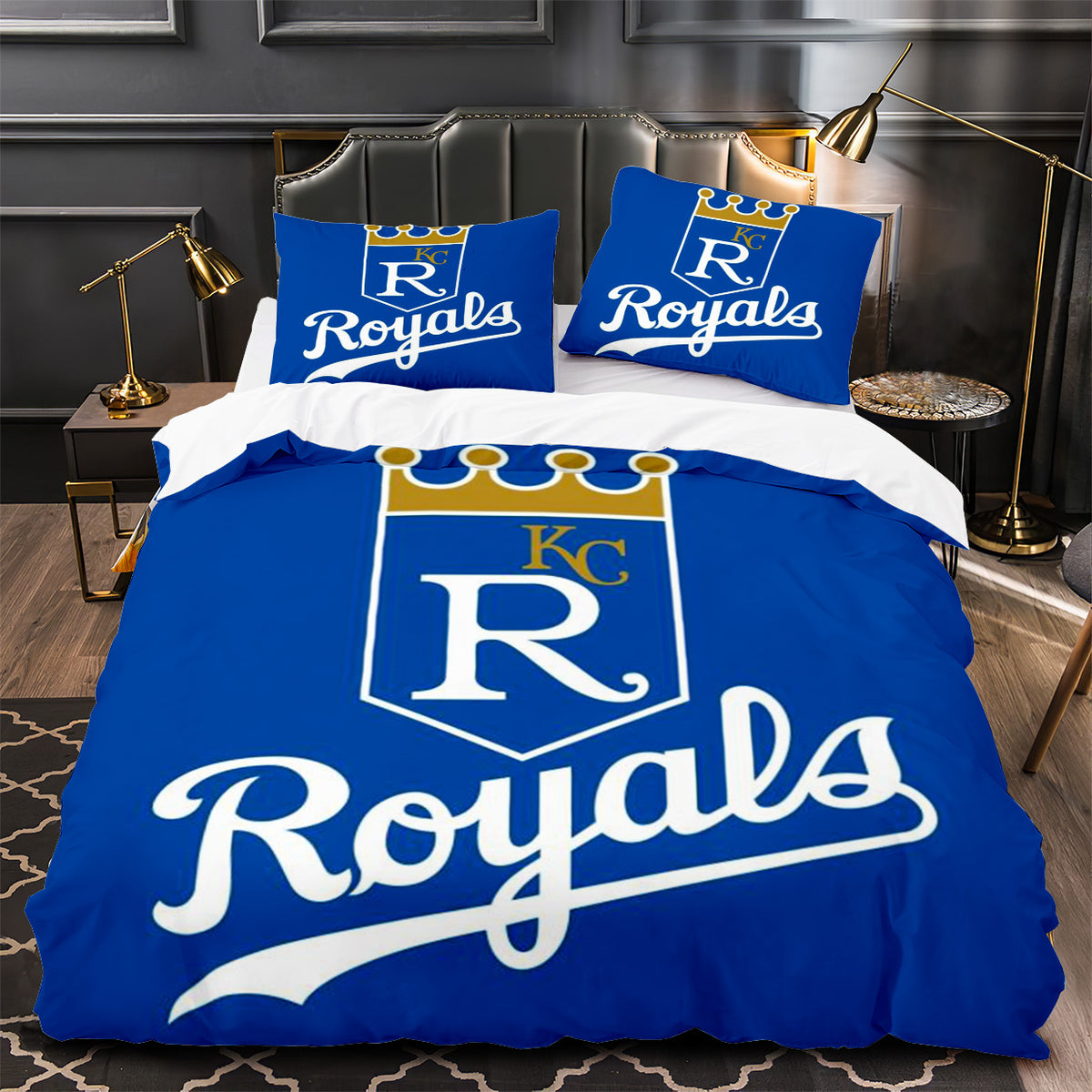 Kansas City Royals Duvet Cover Quilt Case Pillowcase Bedding Set Without Filler