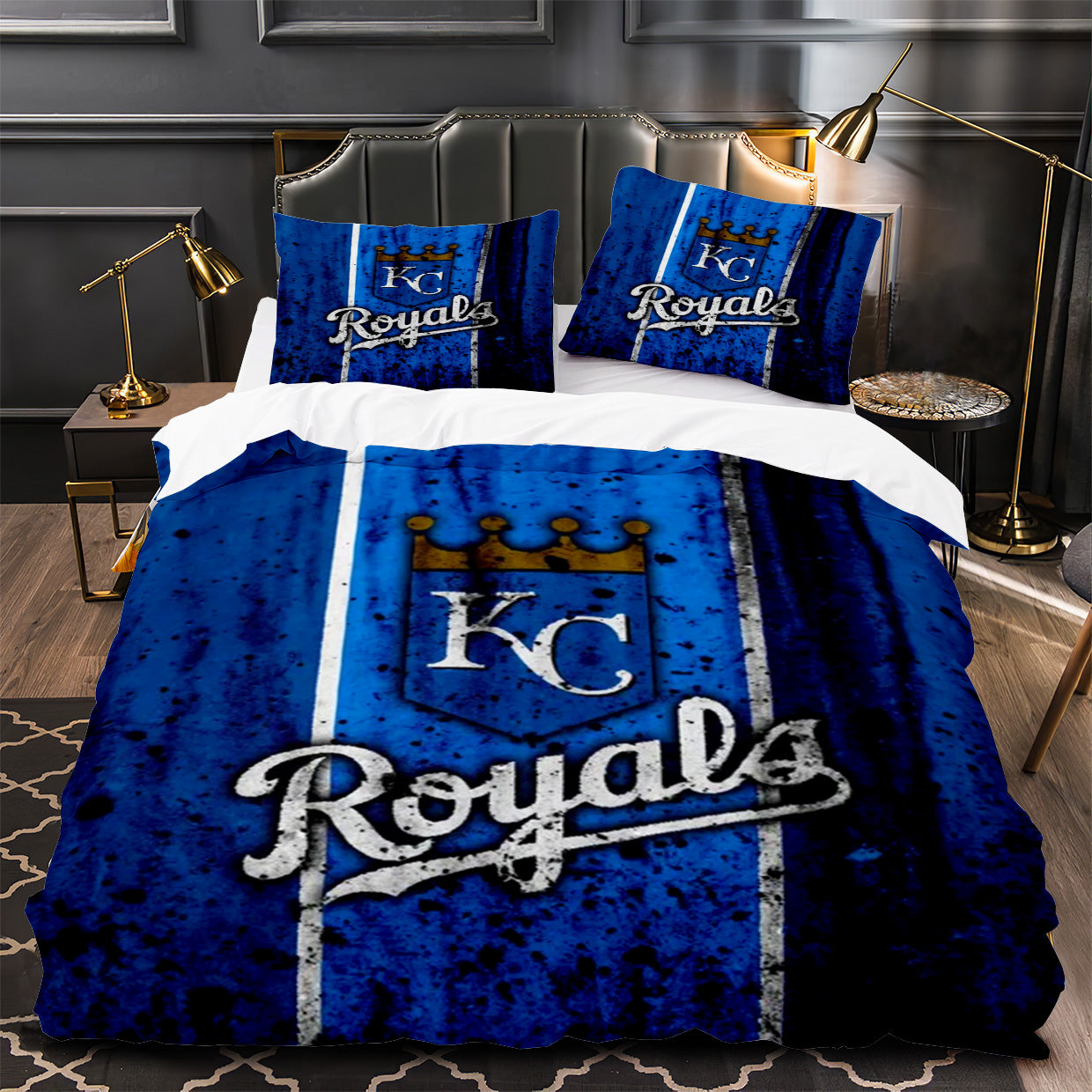 Kansas City Royals Duvet Cover Quilt Case Pillowcase Bedding Set Without Filler