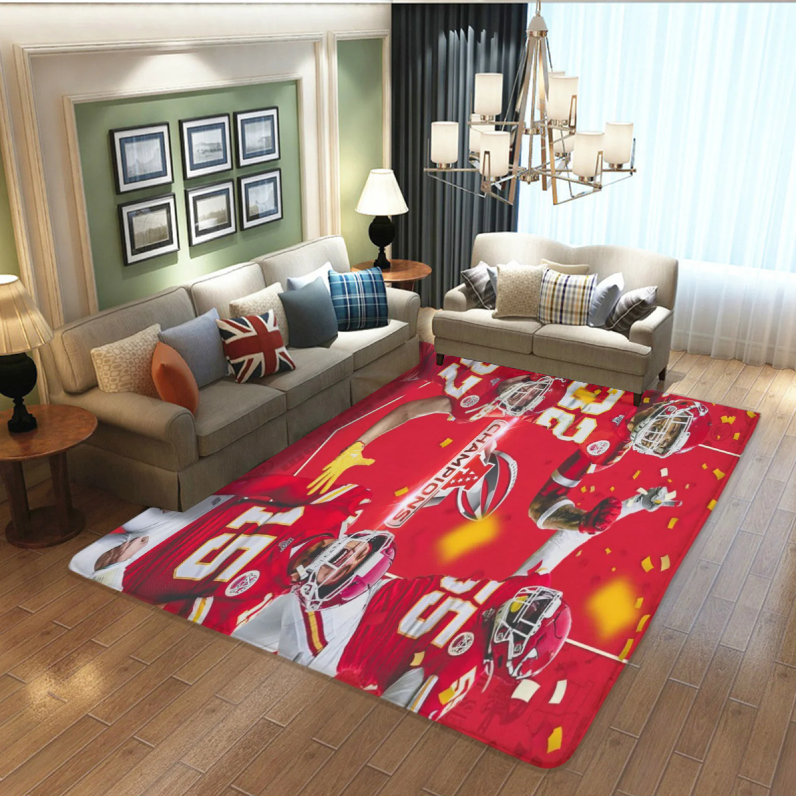 Kansas City Chiefs Football Team Carpet Living Room Bedroom Mats Kitchen Bathroom Rugs