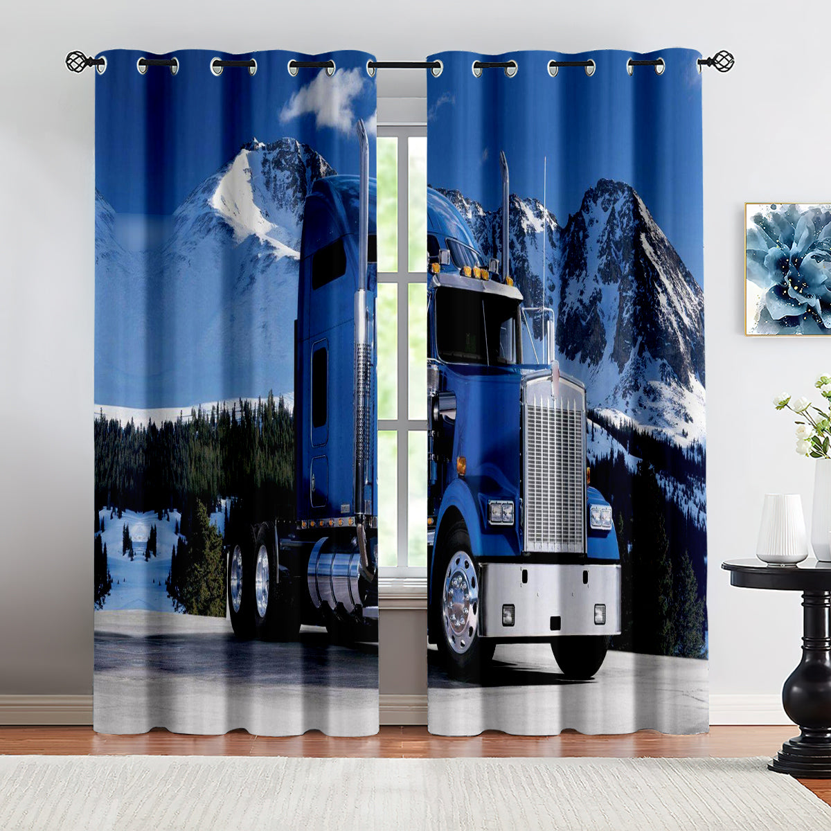 Kenworth Truck Blackout Curtains Drapes for Window Treatment Set