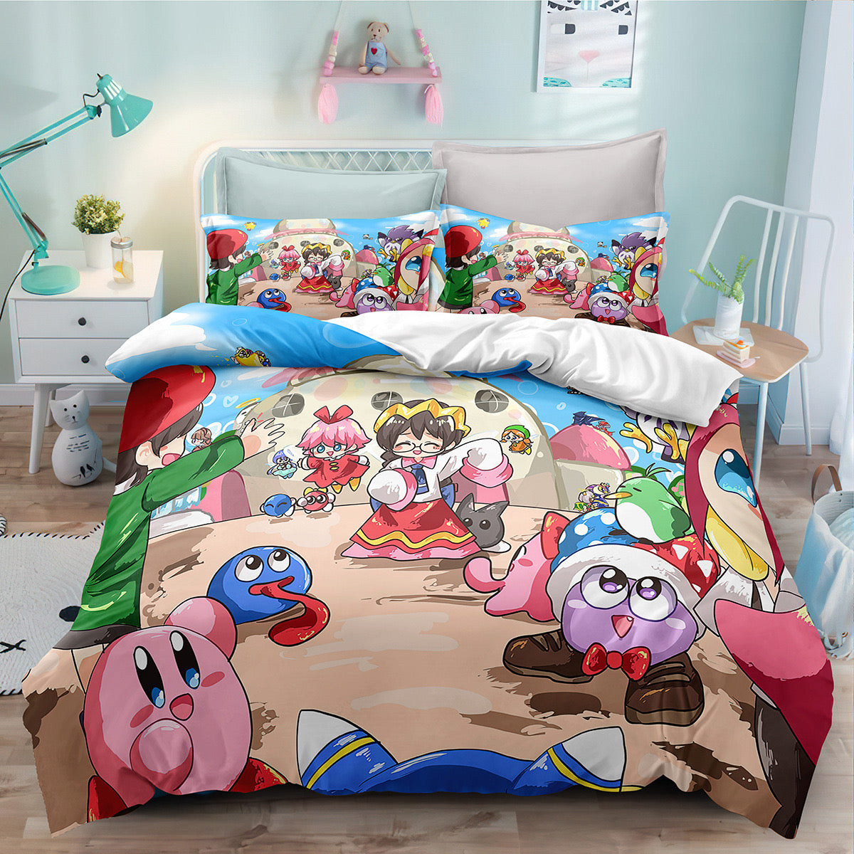 Kirby & The Amazing Mirror Duvet Cover Quilt Cover Pillowcase Bedding Set Bed Linen Home Bedroom Decor