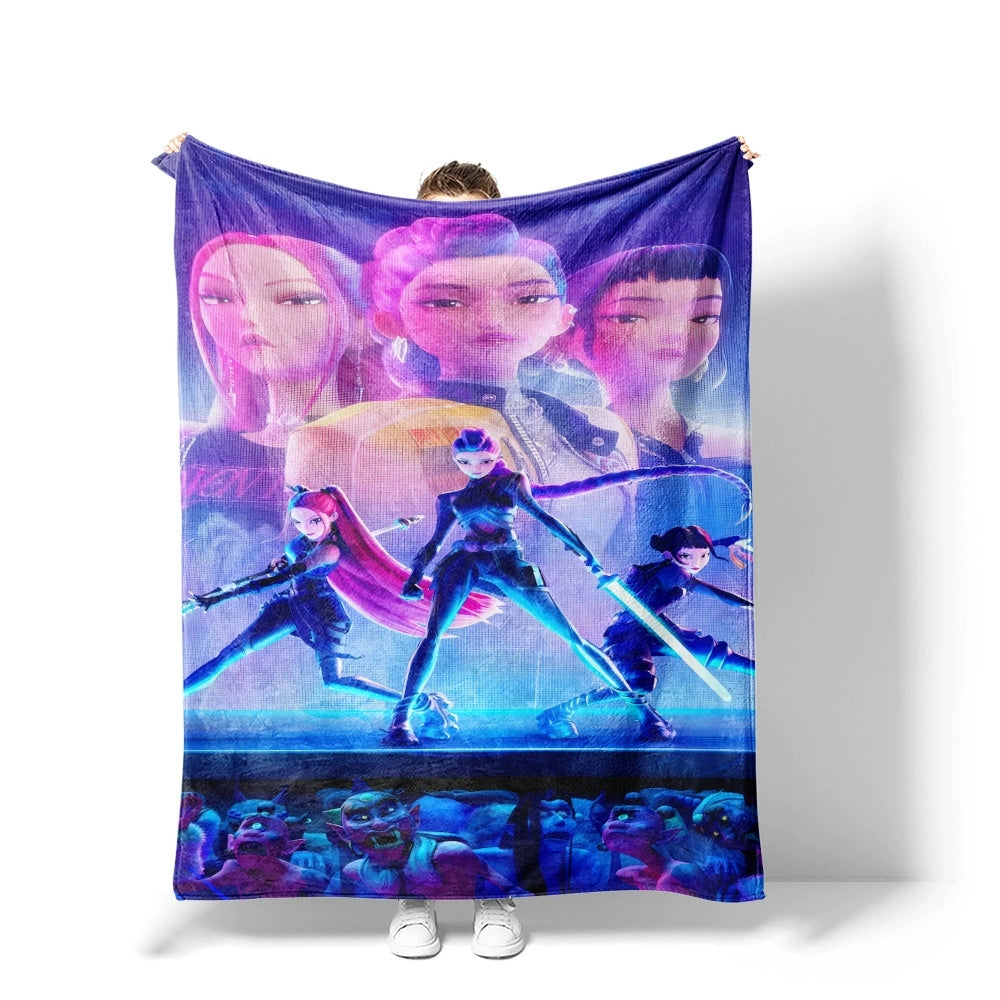 Kpop Demon Hunters Flannel Fleece Blanket Throw Blanket Room Decoration