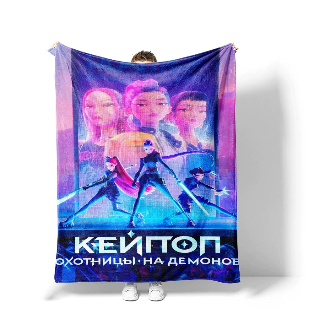Kpop Demon Hunters Flannel Fleece Blanket Throw Blanket Room Decoration