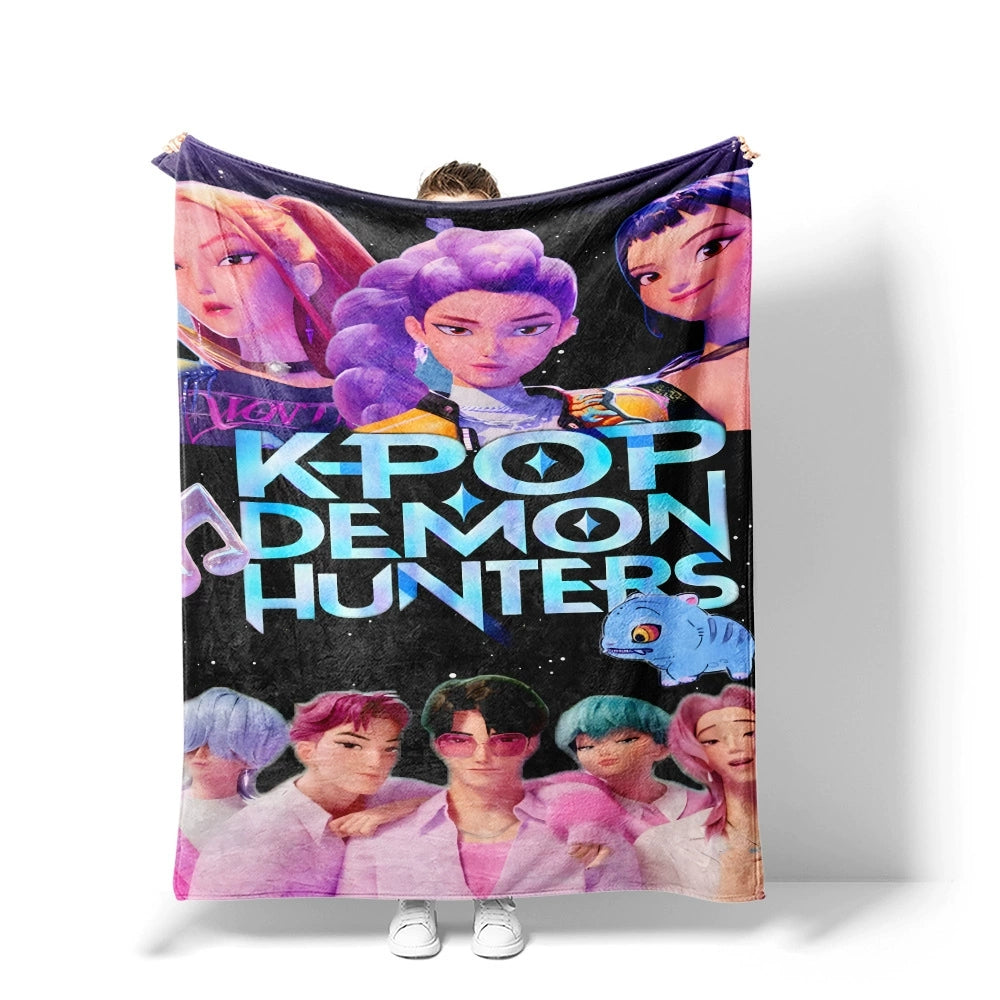 Kpop Demon Hunters Flannel Fleece Blanket Throw Blanket Room Decoration