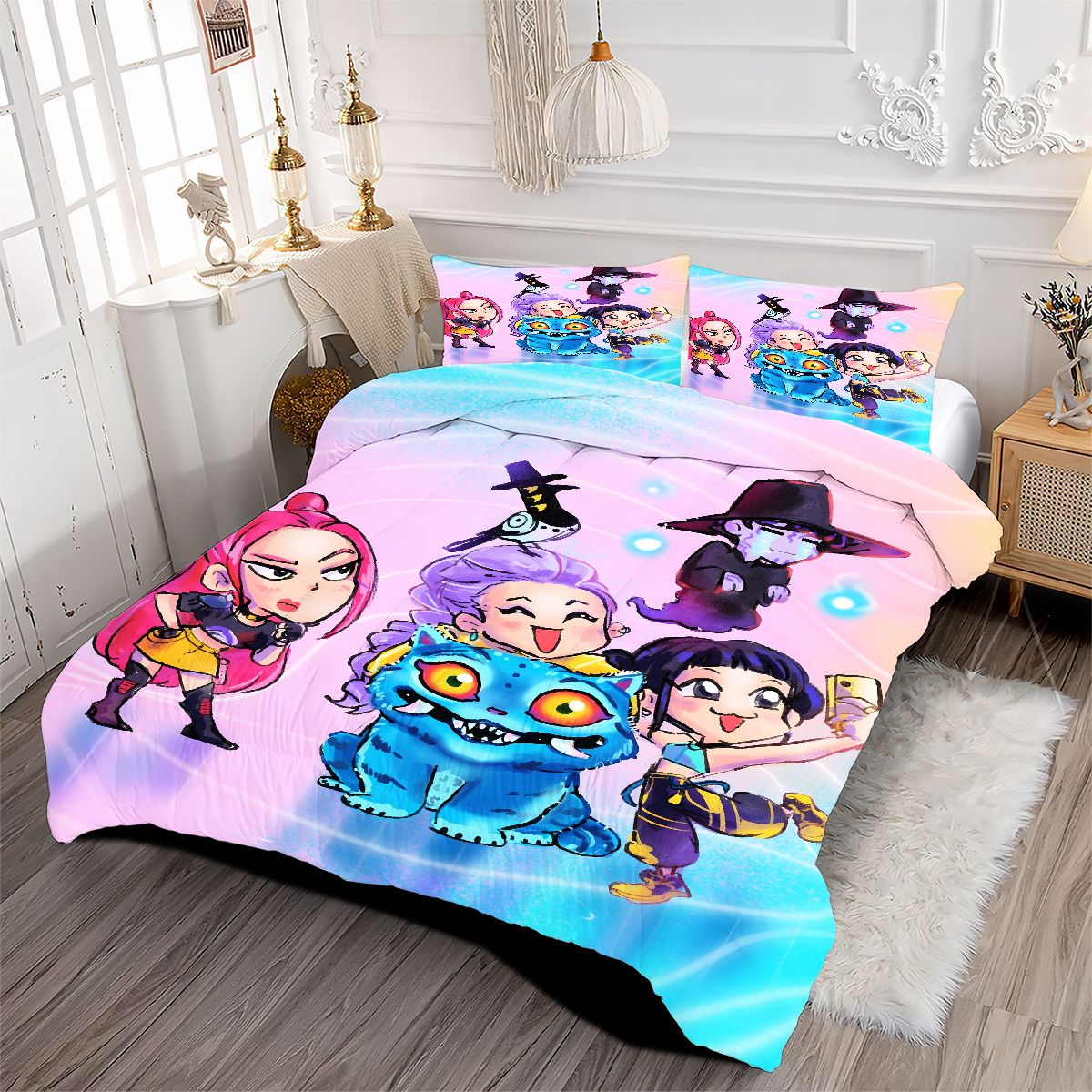 Kpop Demon Hunters Comforter Pillowcase Sets Blanket All Season Reversible Quilted Duvet