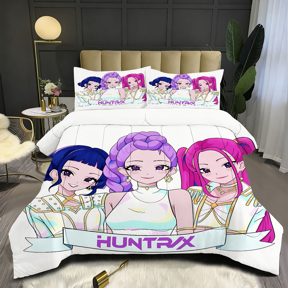 Kpop Demon Hunters Comforter Pillowcase Sets Blanket All Season Reversible Quilted Duvet