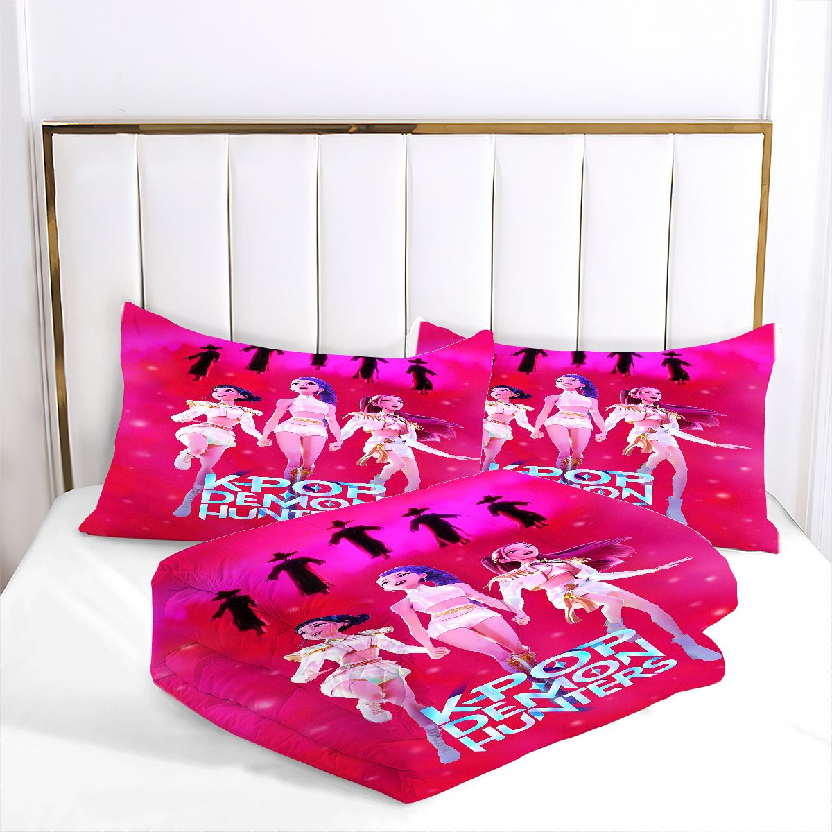 Kpop Demon Hunters Comforter Pillowcase Sets Blanket All Season Reversible Quilted Duvet