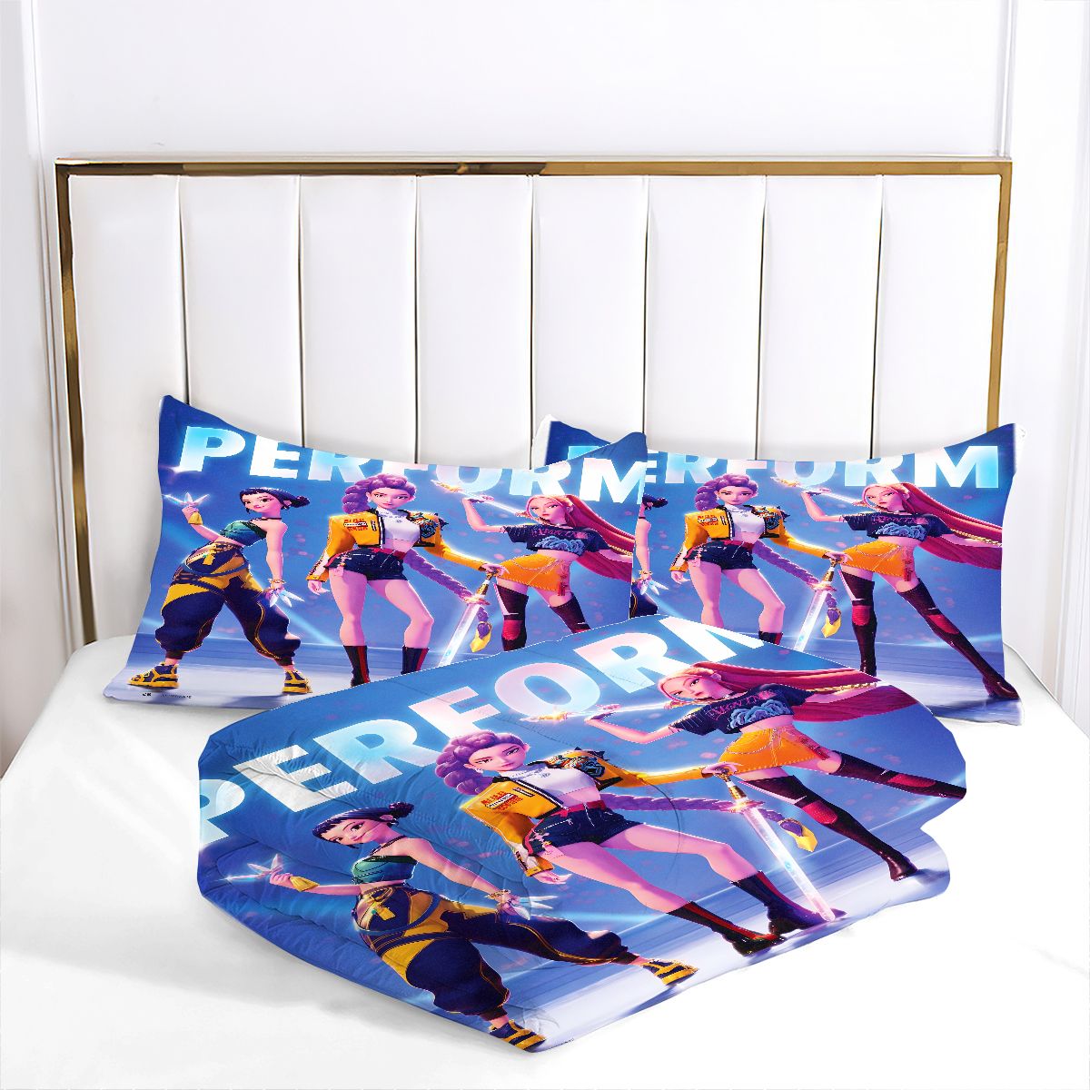 Kpop Demon Hunters Comforter Pillowcase Sets Blanket All Season Reversible Quilted Duvet