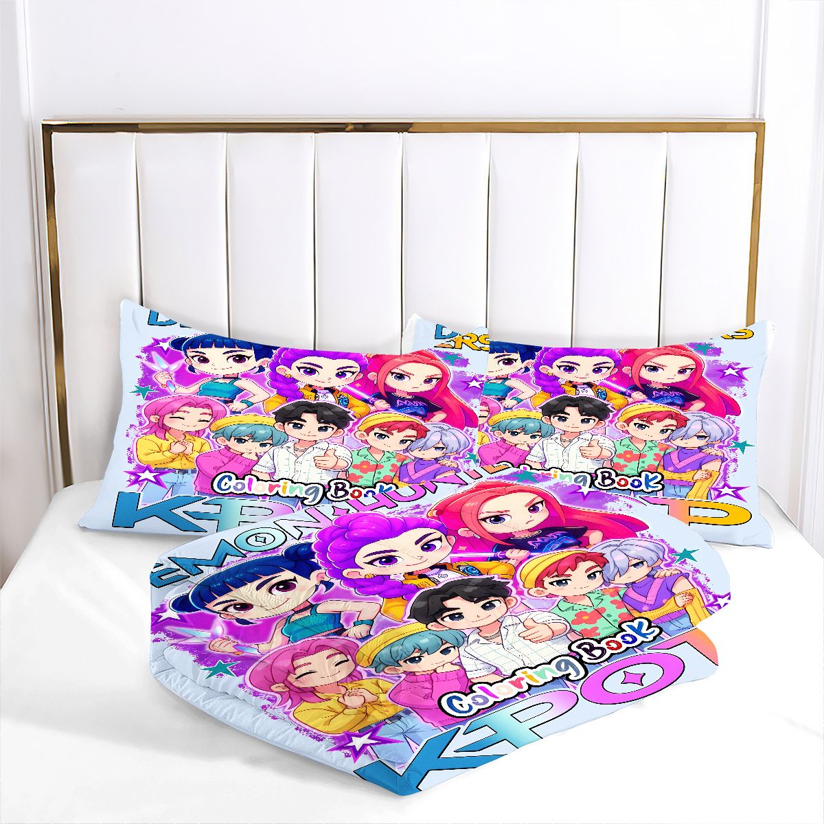 Kpop Demon Hunters Comforter Pillowcase Sets Blanket All Season Reversible Quilted Duvet