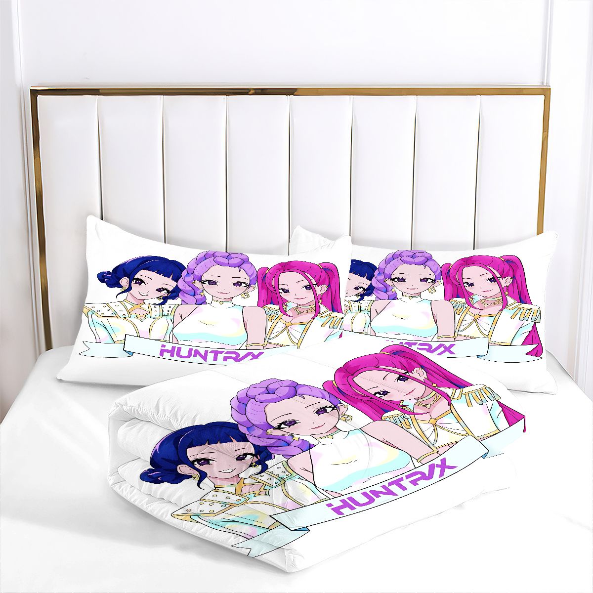 Kpop Demon Hunters Comforter Pillowcase Sets Blanket All Season Reversible Quilted Duvet
