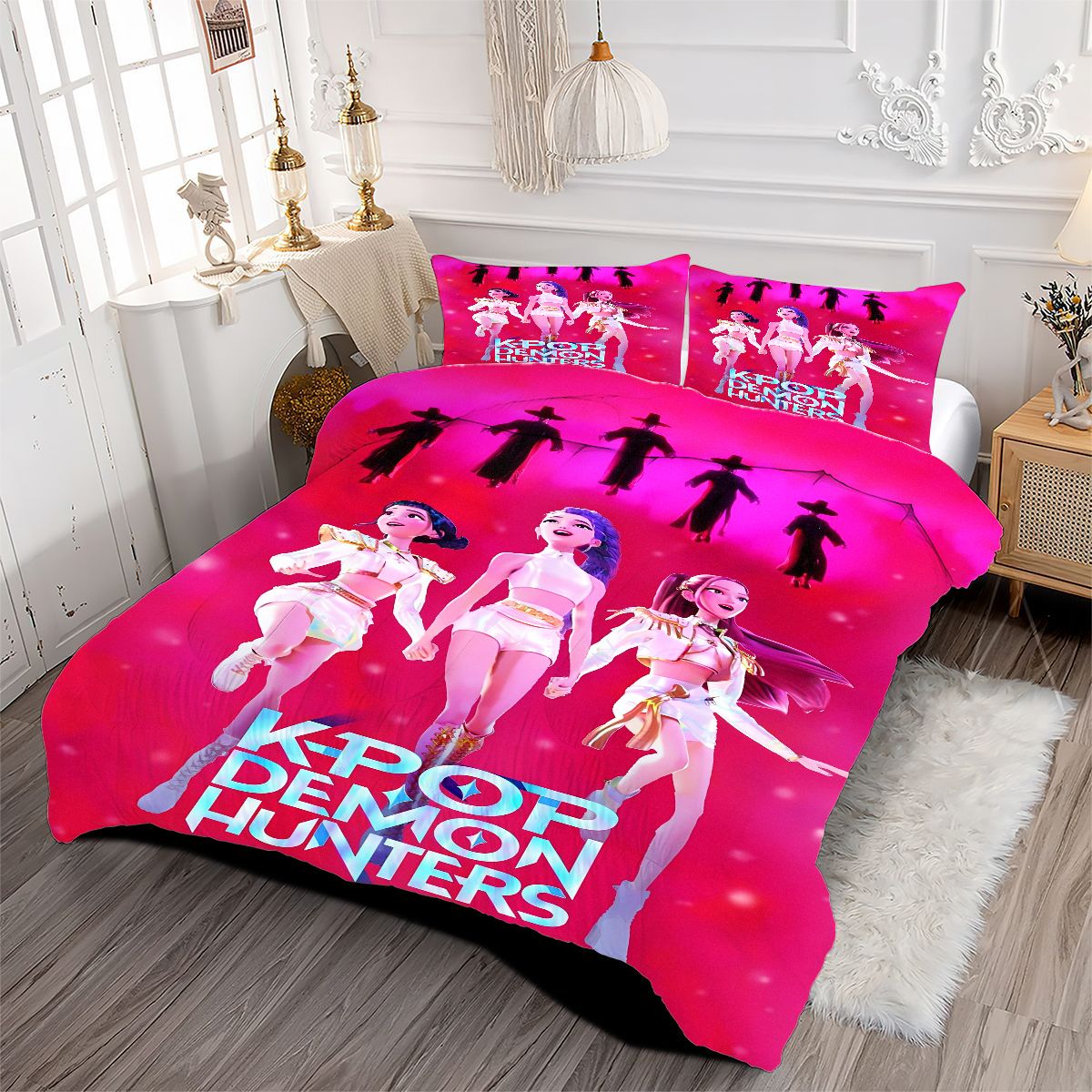 Kpop Demon Hunters Comforter Pillowcase Sets Blanket All Season Reversible Quilted Duvet