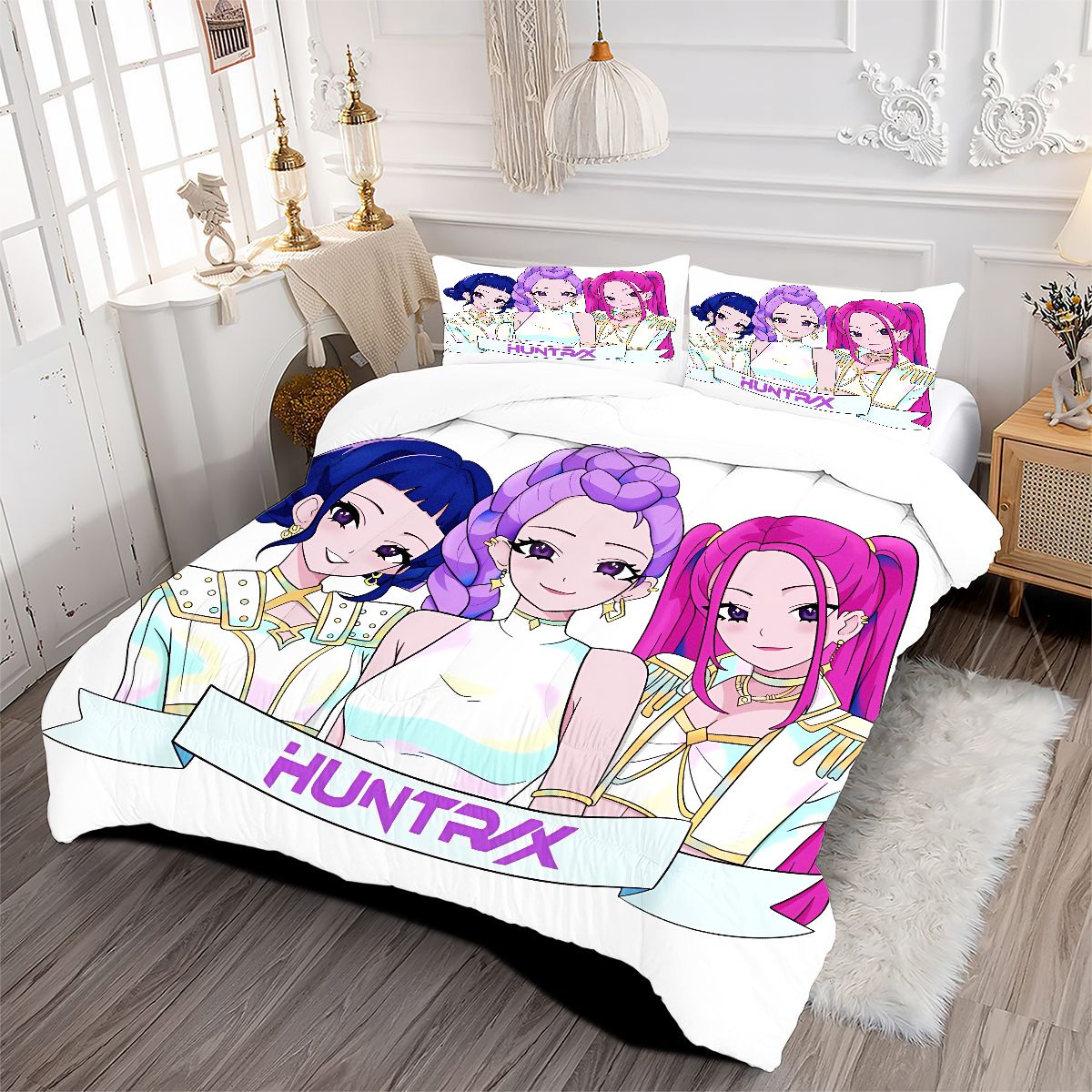 Kpop Demon Hunters Comforter Pillowcase Sets Blanket All Season Reversible Quilted Duvet