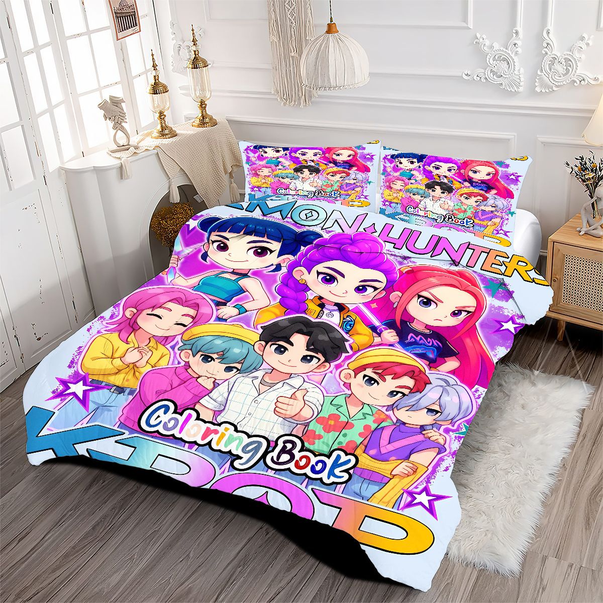 Kpop Demon Hunters Comforter Pillowcase Sets Blanket All Season Reversible Quilted Duvet