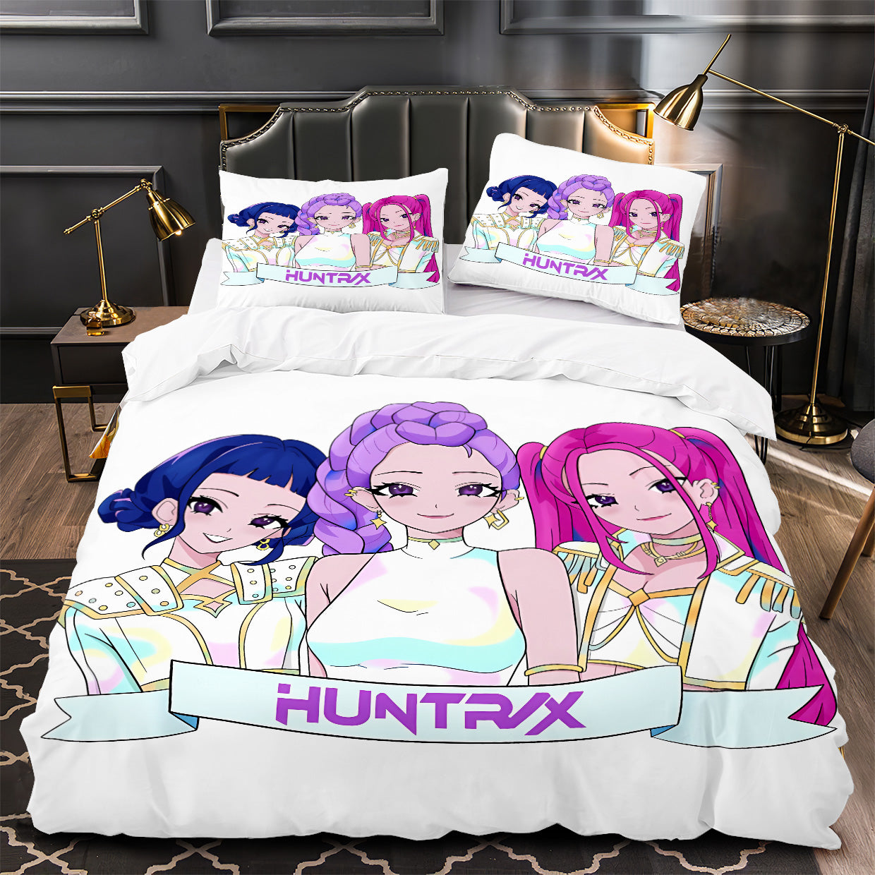 Kpop Demon Hunters Duvet Cover Quilt Case Pillowcase Bedding Set Without Filler