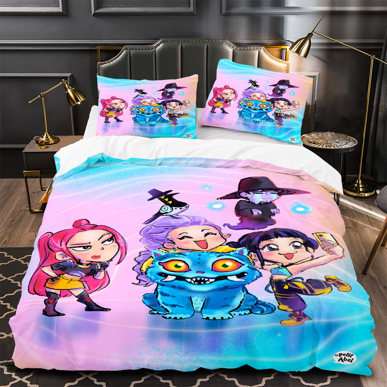 Kpop Demon Hunters Duvet Cover Quilt Case Pillowcase Bedding Set Without Filler