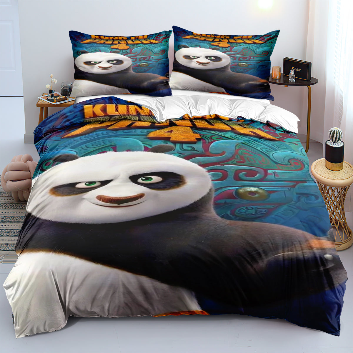 Kung Fu Panda 4 Duvet Cover Quilt Cover Pillowcase Bedding Set  Bedroom Decor