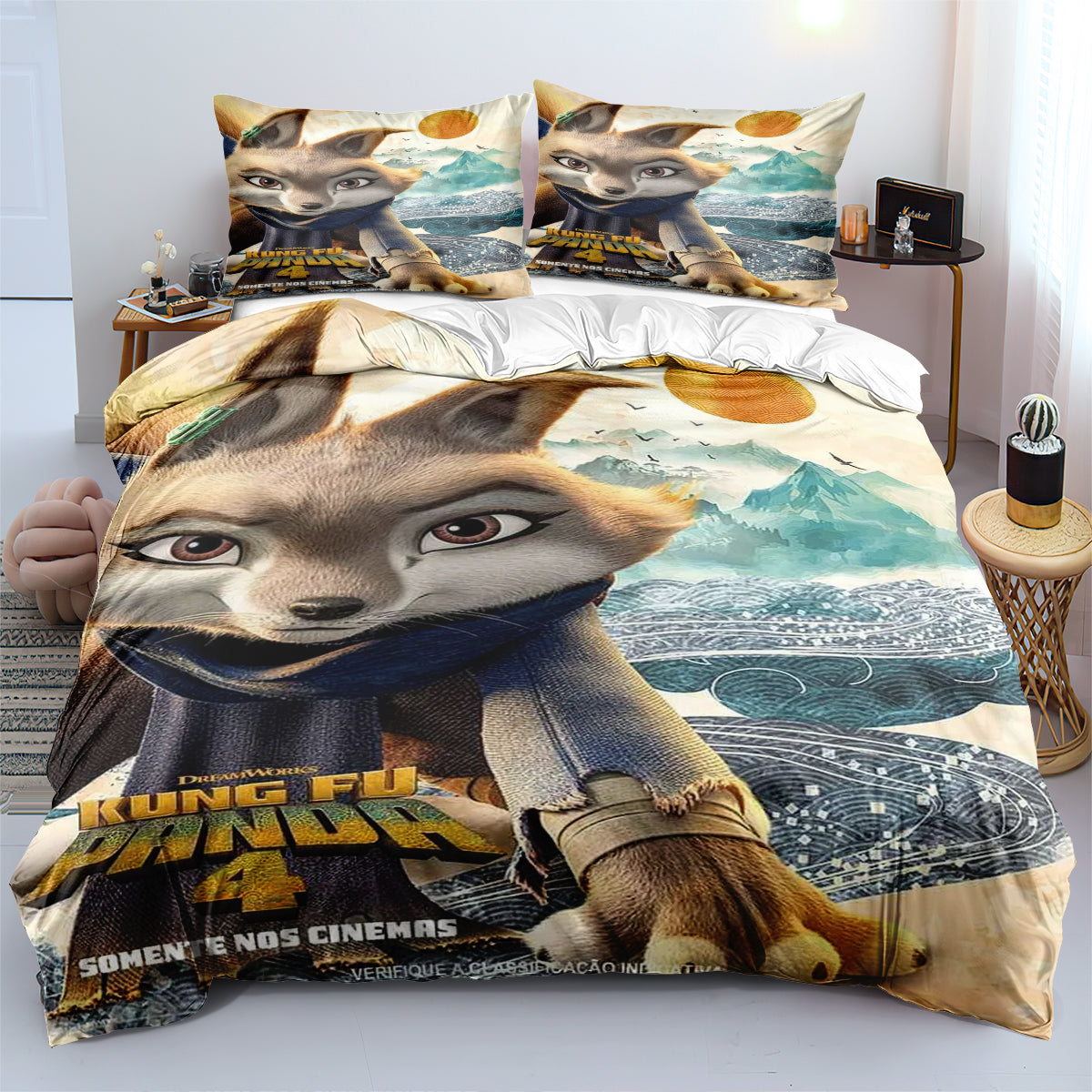 Kung Fu Panda 4 Duvet Cover Quilt Cover Pillowcase Bedding Set  Bedroom Decor