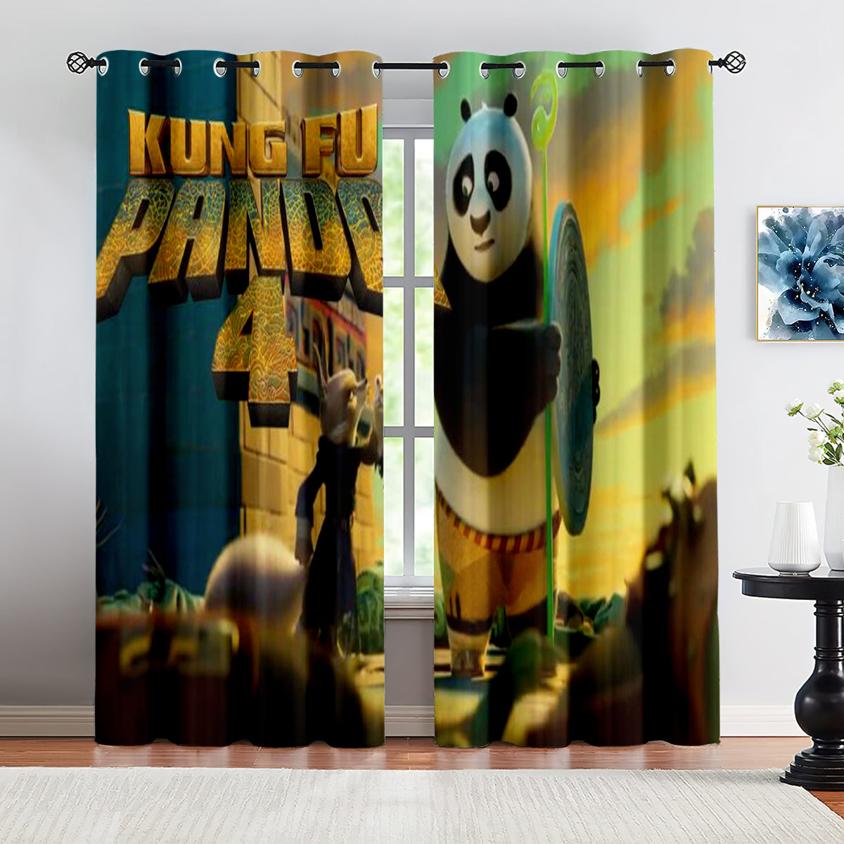 Kung Fu Panda Blackout Curtains Drapes for Window Treatment Set