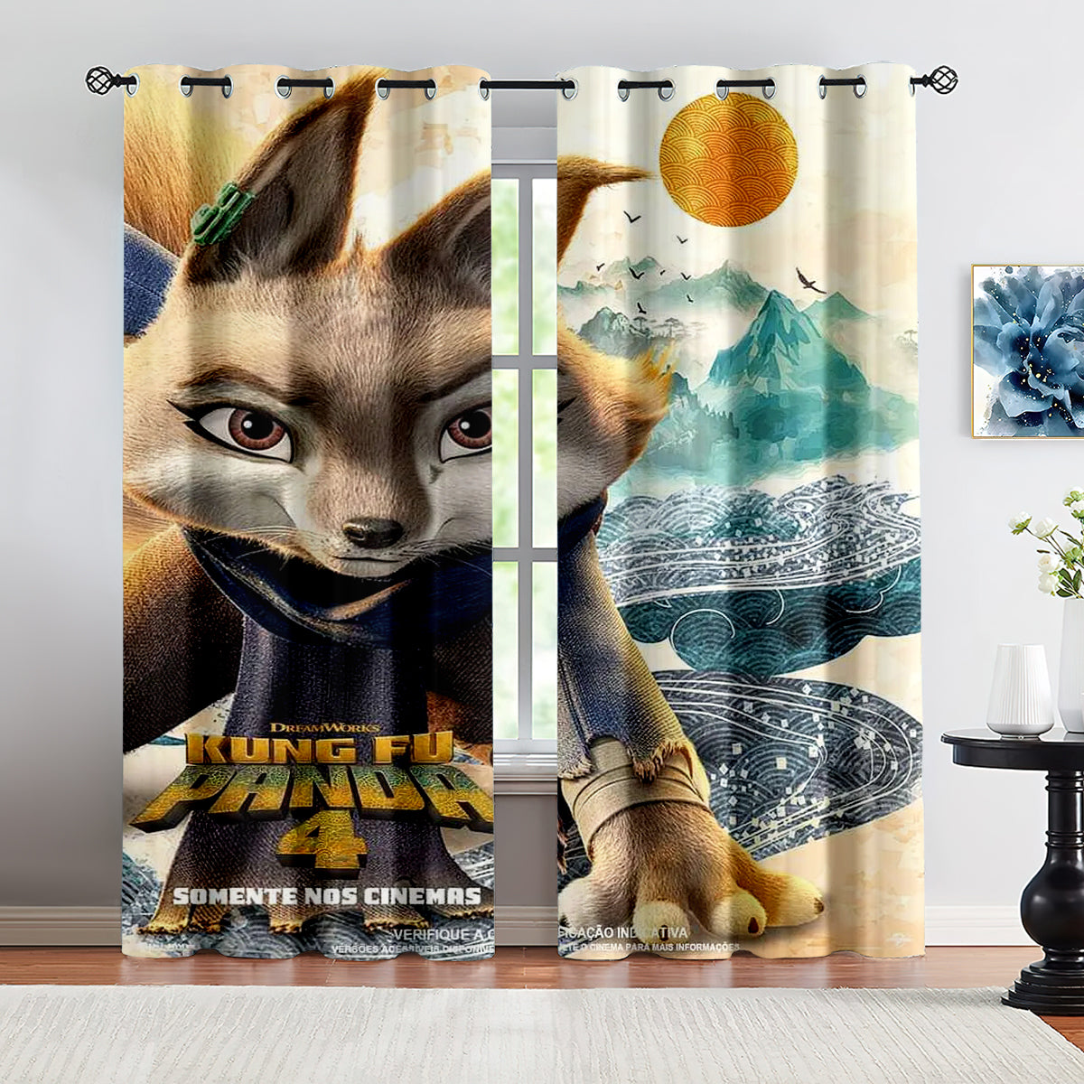 Kung Fu Panda Blackout Curtains Drapes for Window Treatment Set