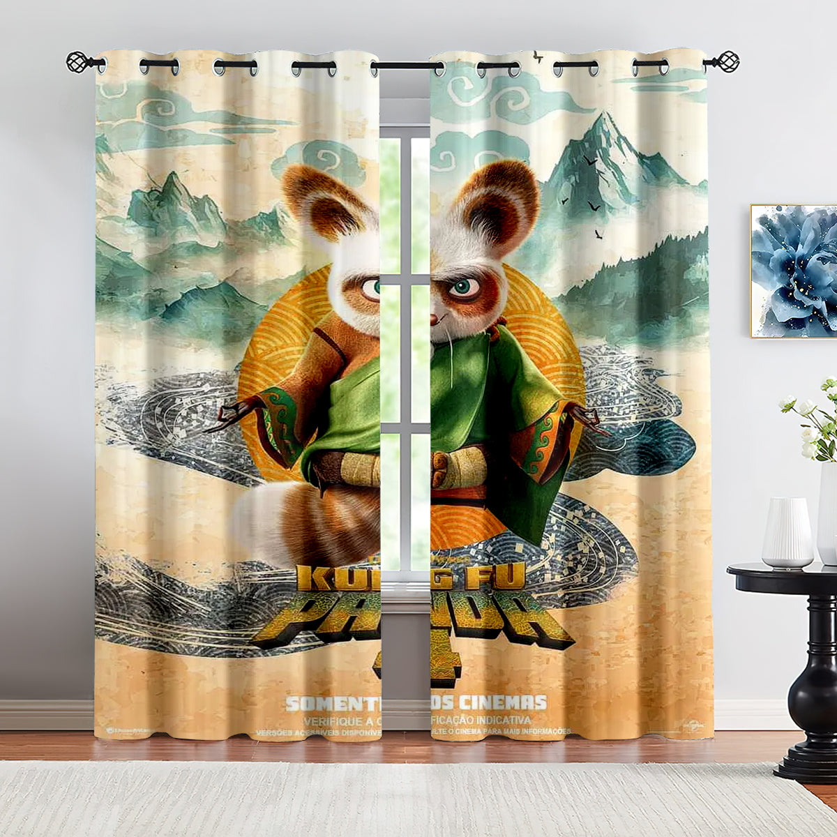 Kung Fu Panda Blackout Curtains Drapes for Window Treatment Set