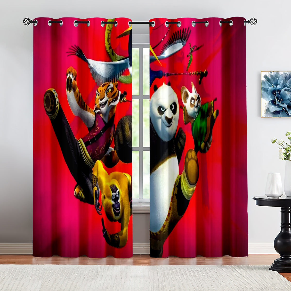 Kung Fu Panda Blackout Curtains Drapes for Window Treatment Set