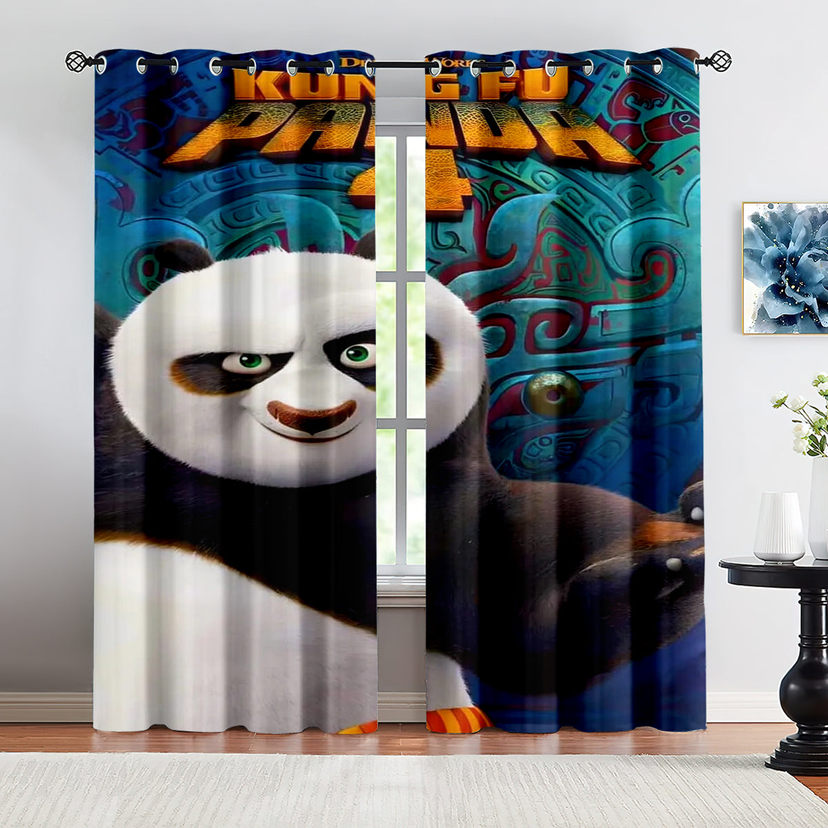 Kung Fu Panda Blackout Curtains Drapes for Window Treatment Set