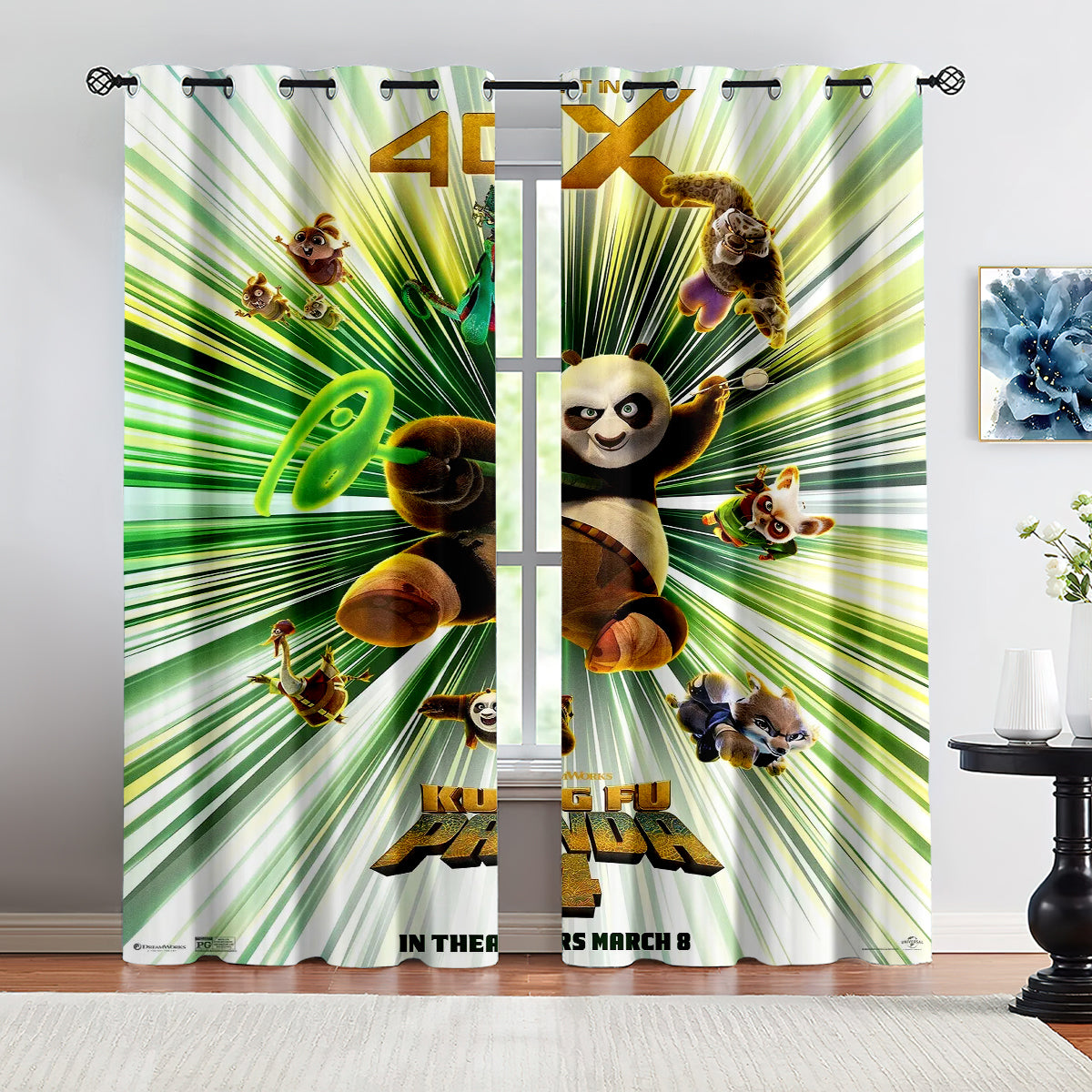 Kung Fu Panda Blackout Curtains Drapes for Window Treatment Set