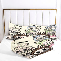 Labubu Comforter Pillowcase Sets Blanket All Season Reversible Quilted Duvet