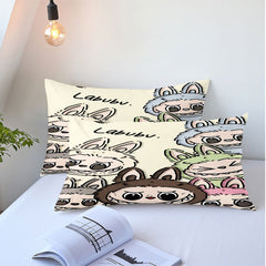 Labubu Comforter Pillowcase Sets Blanket All Season Reversible Quilted Duvet