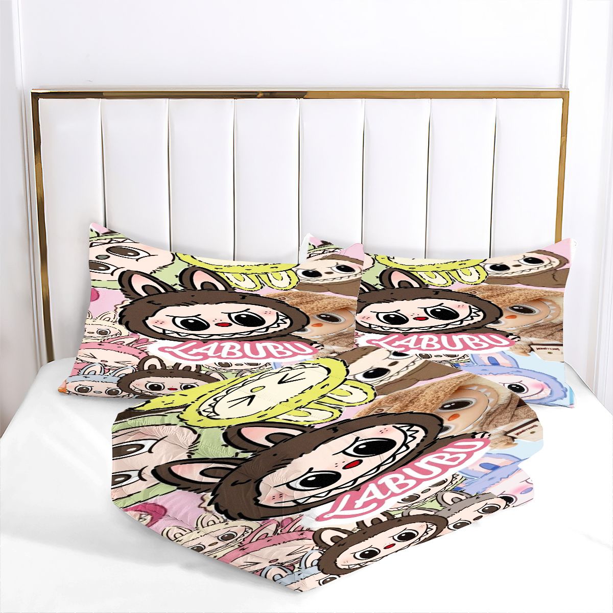 Labubu Comforter Pillowcase Sets Blanket All Season Reversible Quilted Duvet