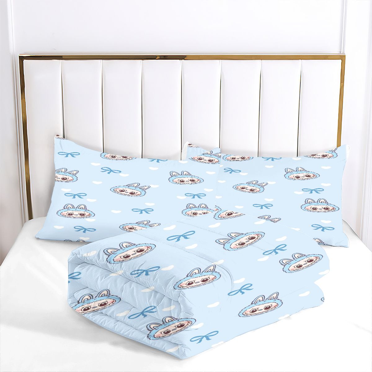 Labubu Comforter Pillowcase Sets Blanket All Season Reversible Quilted Duvet