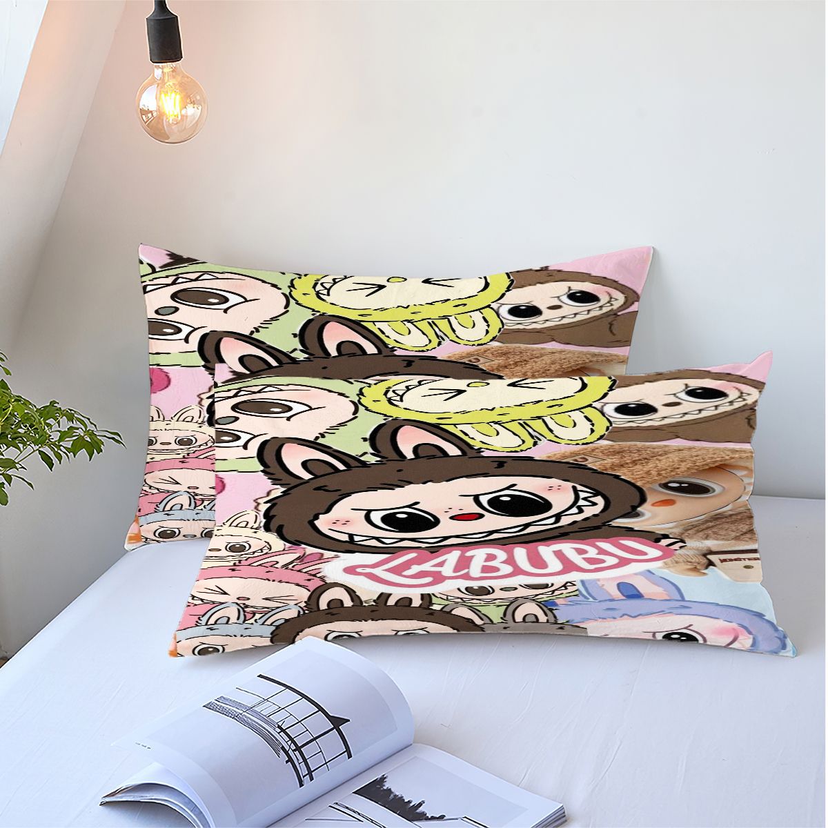 Labubu Comforter Pillowcase Sets Blanket All Season Reversible Quilted Duvet