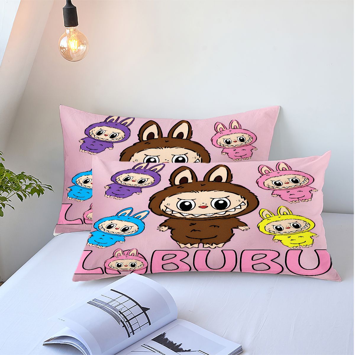 Labubu Comforter Pillowcase Sets Blanket All Season Reversible Quilted Duvet