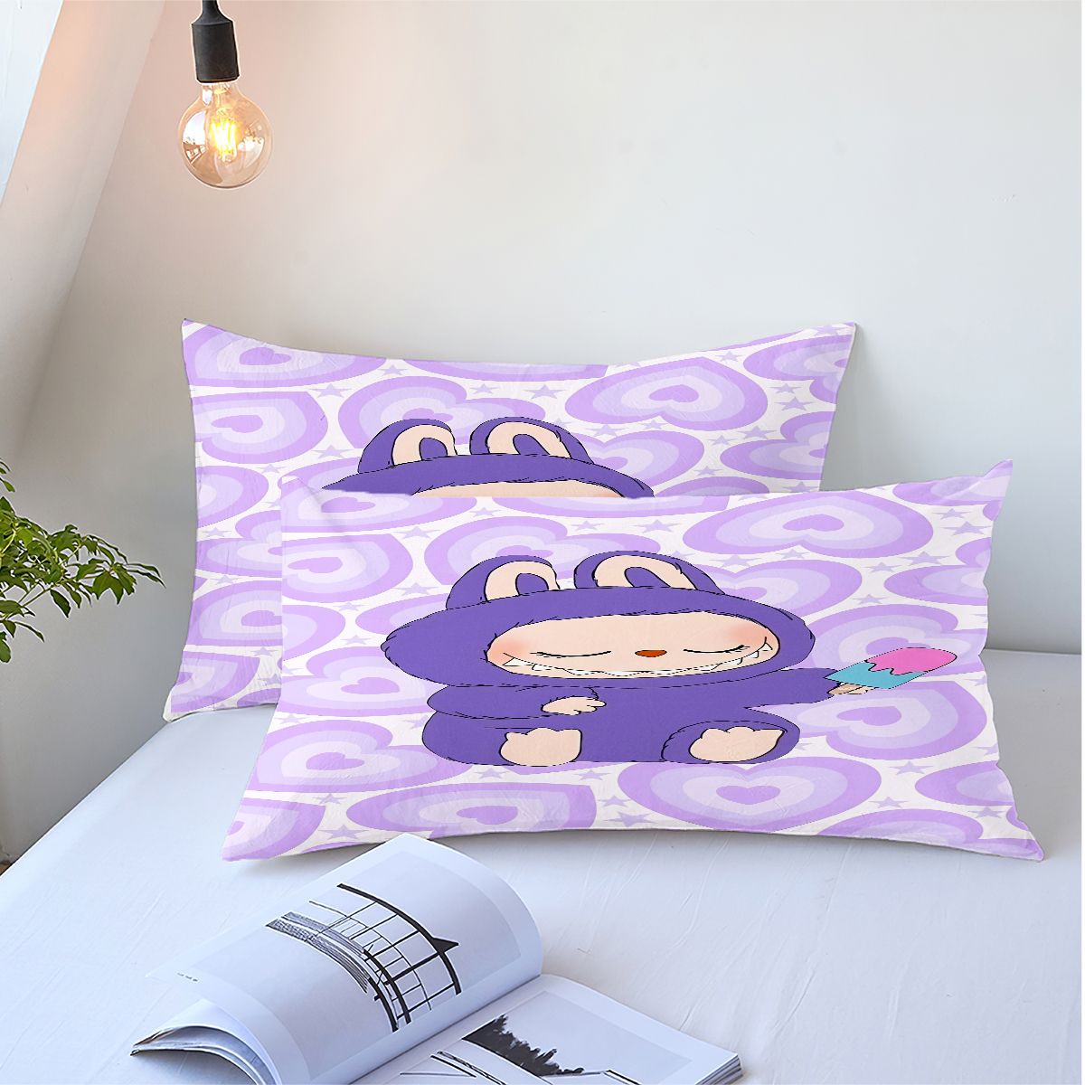 Labubu Comforter Pillowcase Sets Blanket All Season Reversible Quilted Duvet