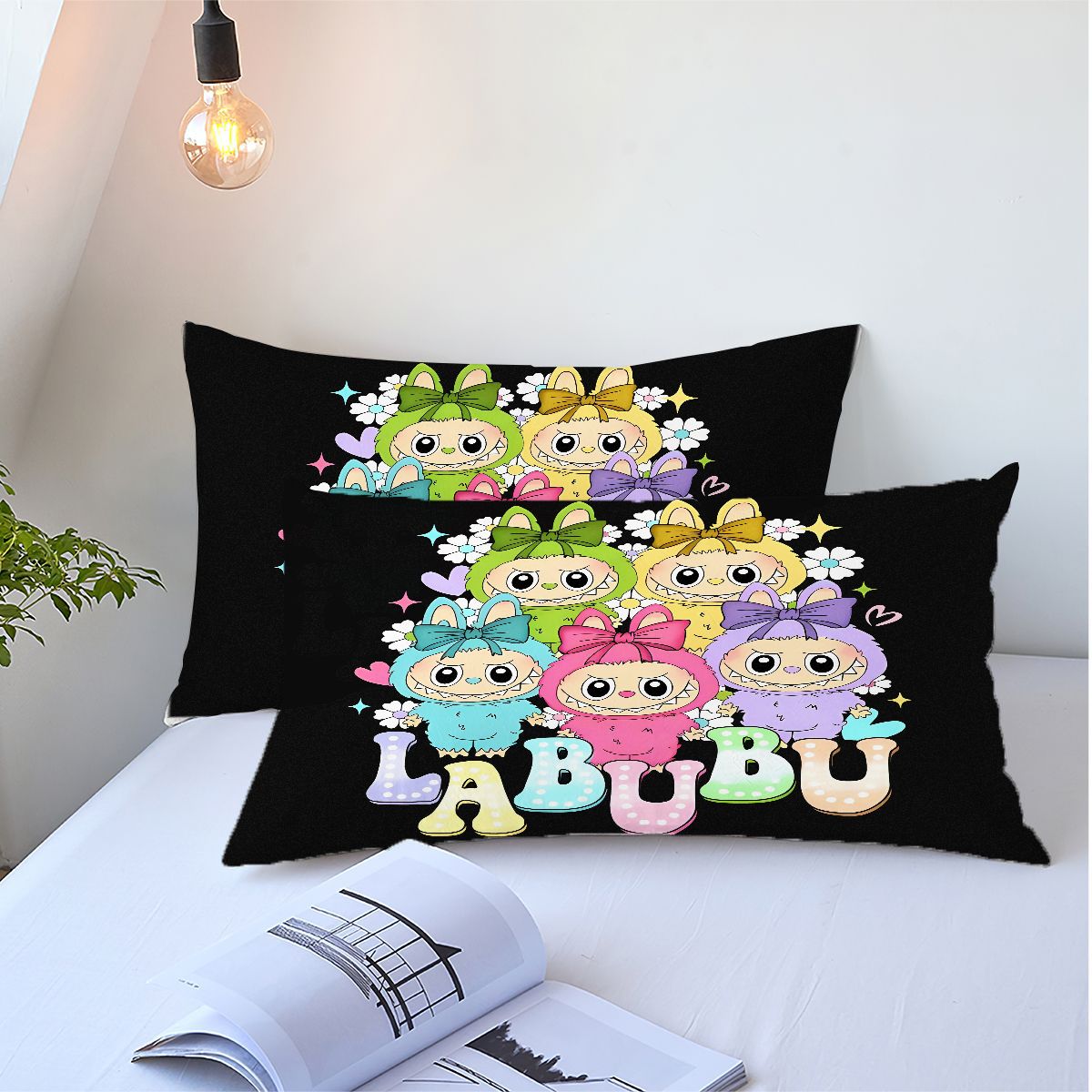 Labubu Comforter Pillowcase Sets Blanket All Season Reversible Quilted Duvet