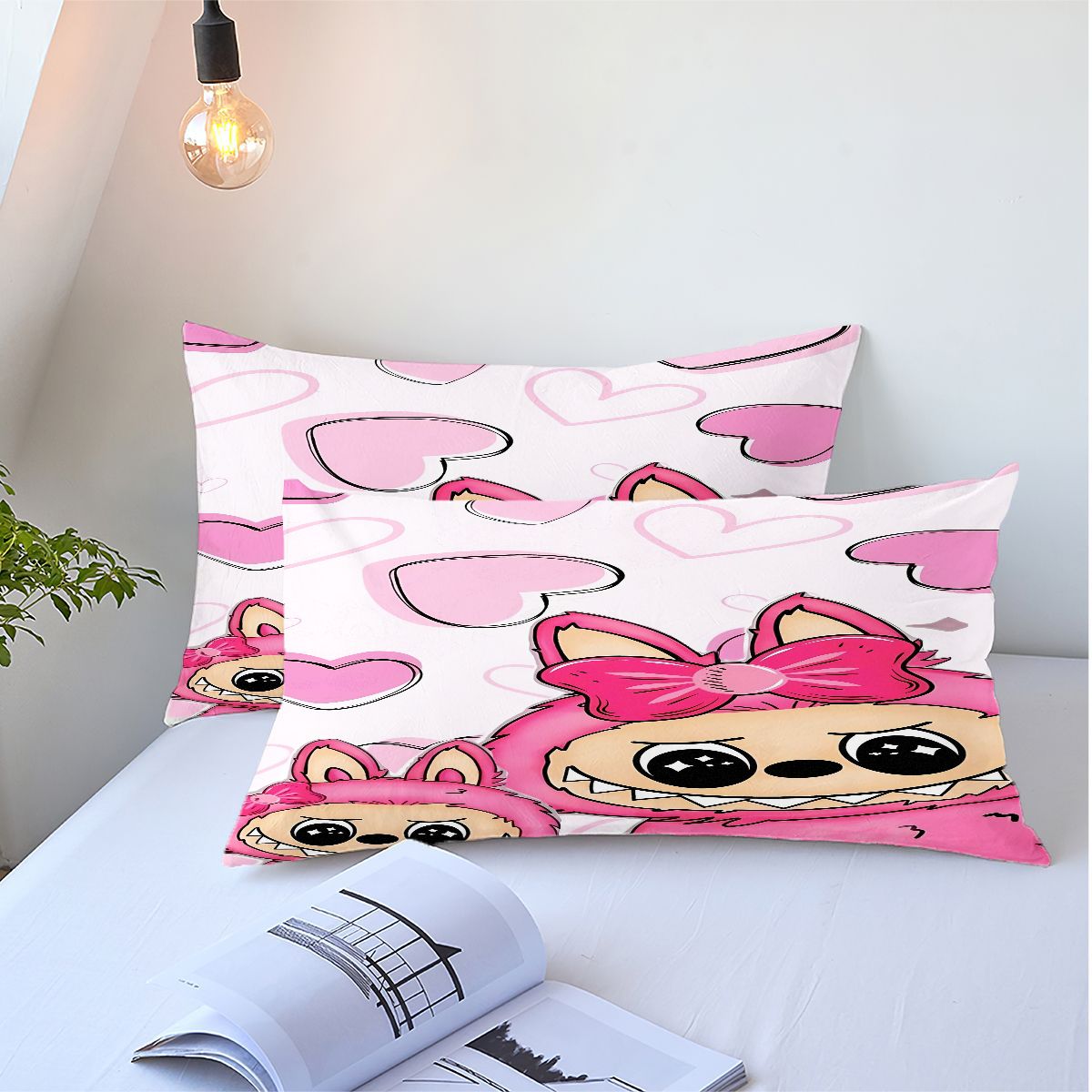 Labubu Comforter Pillowcase Sets Blanket All Season Reversible Quilted Duvet