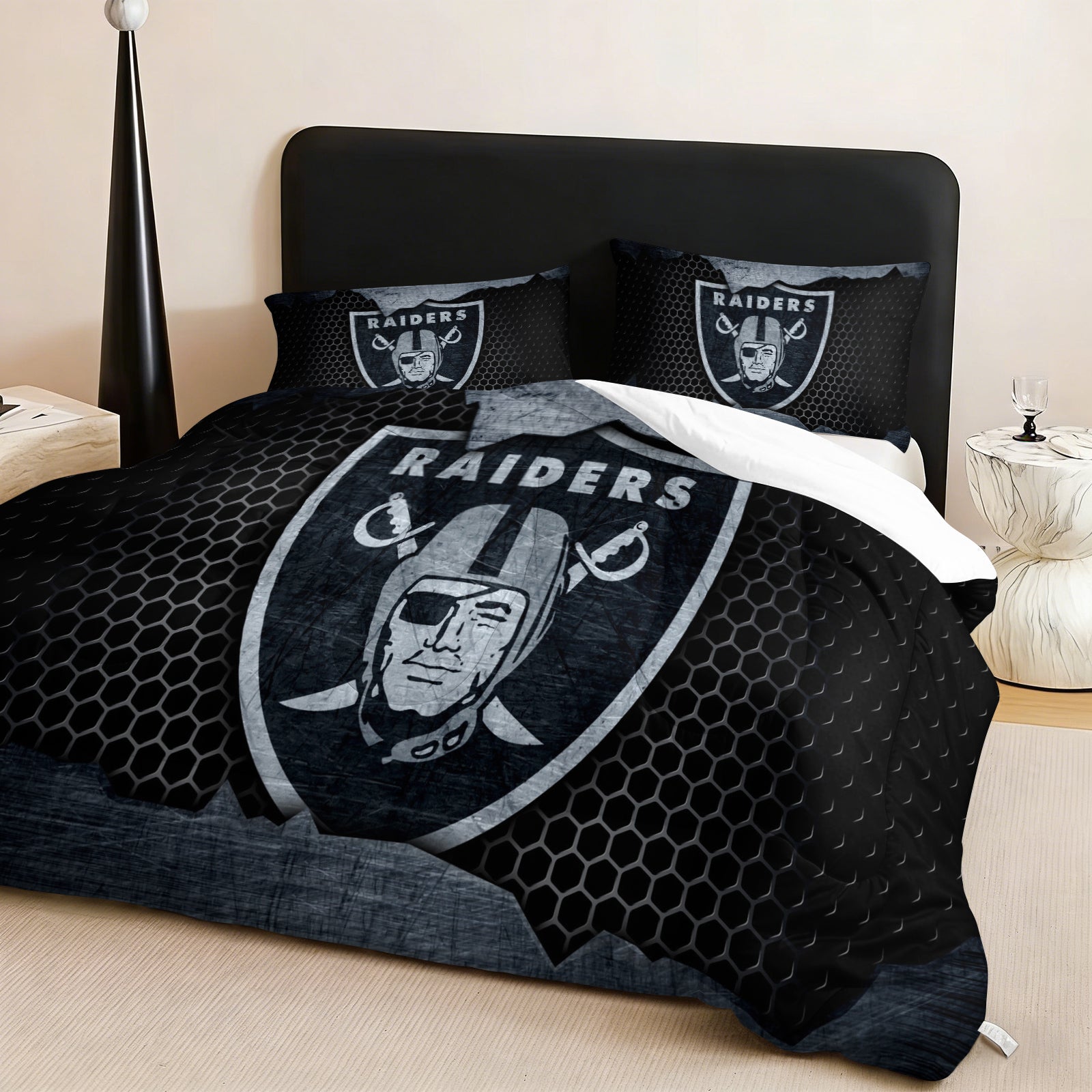 Las Vegas Raiders Comforter Pillowcase Sets Blanket All Season Reversible Quilted Duvet