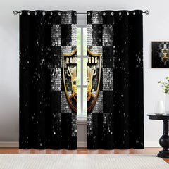 Las Vegas Raiders Blackout Curtains Drapes For Window Treatment Set