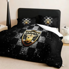 Las Vegas Raiders Comforter Pillowcase Sets Blanket All Season Reversible Quilted Duvet