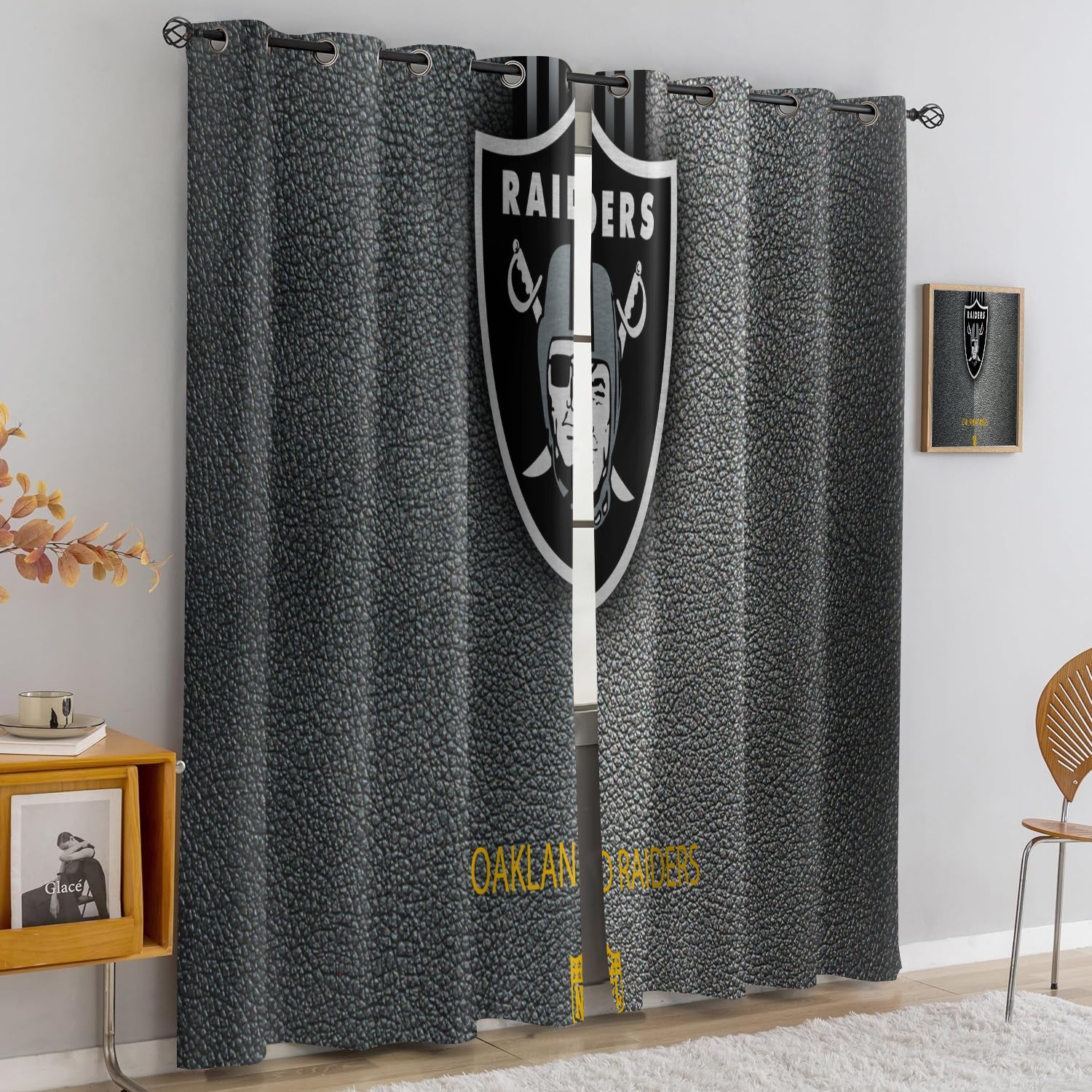 Las Vegas Raiders Blackout Curtains Drapes For Window Treatment Set