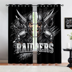 Las Vegas Raiders Blackout Curtains Drapes For Window Treatment Set