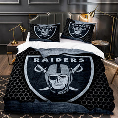 Las Vegas Raiders Football Duvet Cover Quilt Case Pillowcase Bedding Set Without Filler