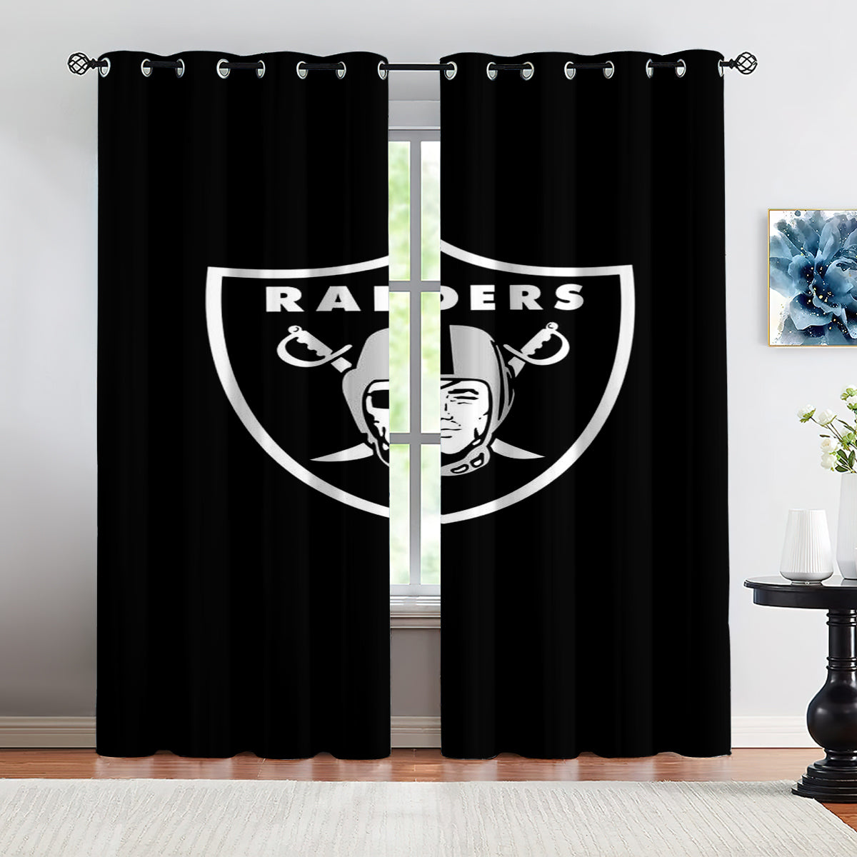 Las Vegas Raiders Football League Blackout Curtains Drapes for Window Treatment Set