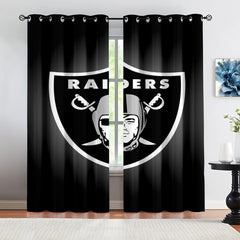 Las Vegas Raiders Football League Blackout Curtains Drapes for Window Treatment Set