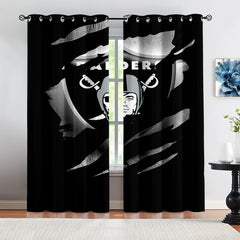 Las Vegas Raiders Football League Blackout Curtains Drapes for Window Treatment Set