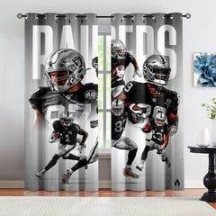 Las Vegas Raiders Football League Blackout Curtains Drapes for Window Treatment Set