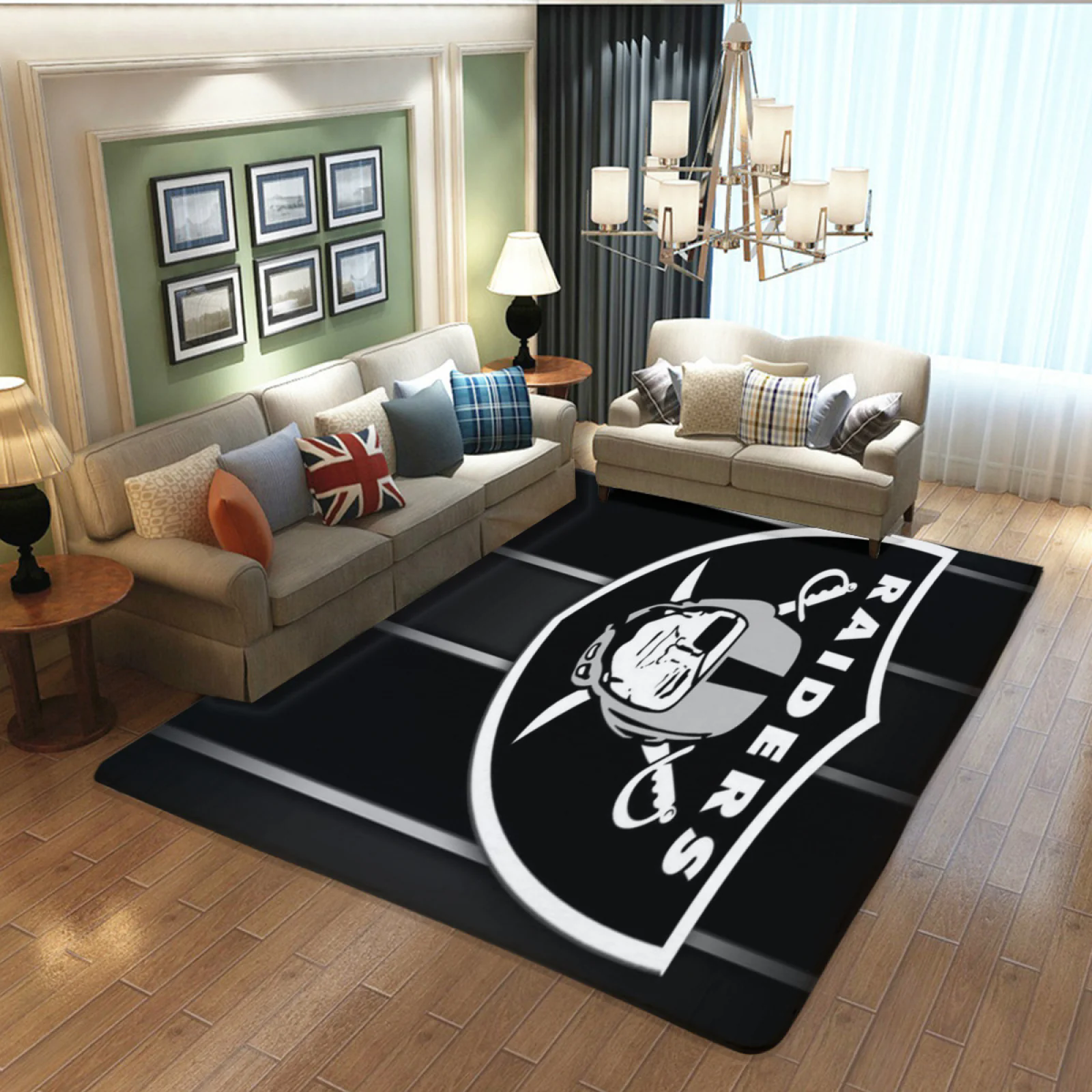 Las Vegas Raiders Football Team Carpet Living Room Bedroom Mats Kitchen Bathroom Rugs