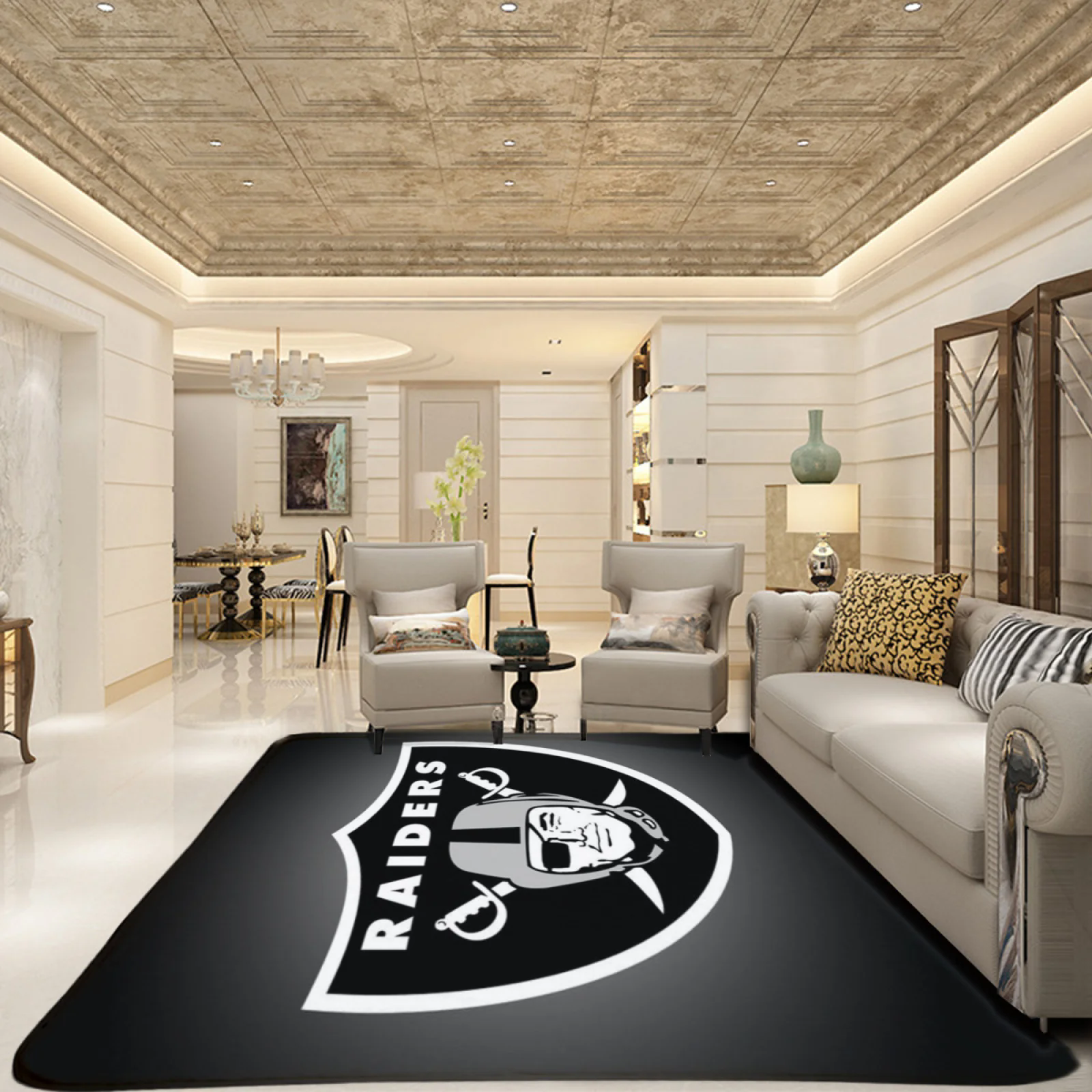 Las Vegas Raiders Football Team Carpet Living Room Bedroom Mats Kitchen Bathroom Rugs