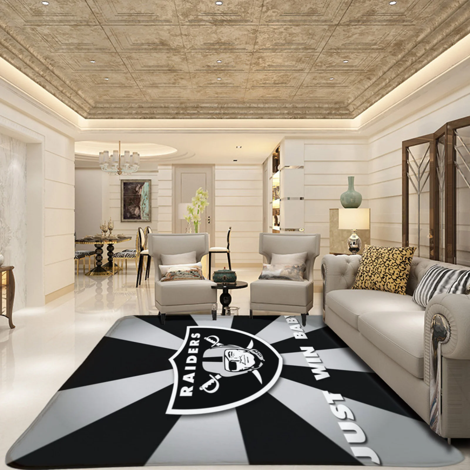 Las Vegas Raiders Football Team Carpet Living Room Bedroom Mats Kitchen Bathroom Rugs