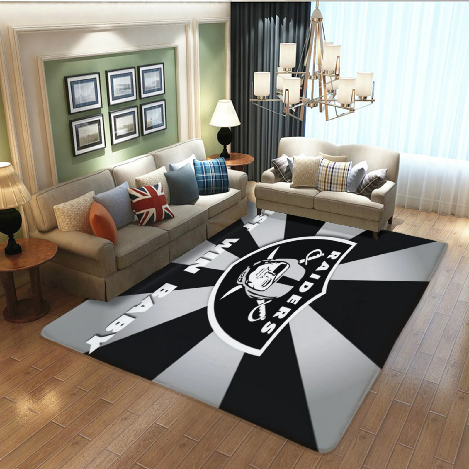 Las Vegas Raiders Football Team Carpet Living Room Bedroom Mats Kitchen Bathroom Rugs